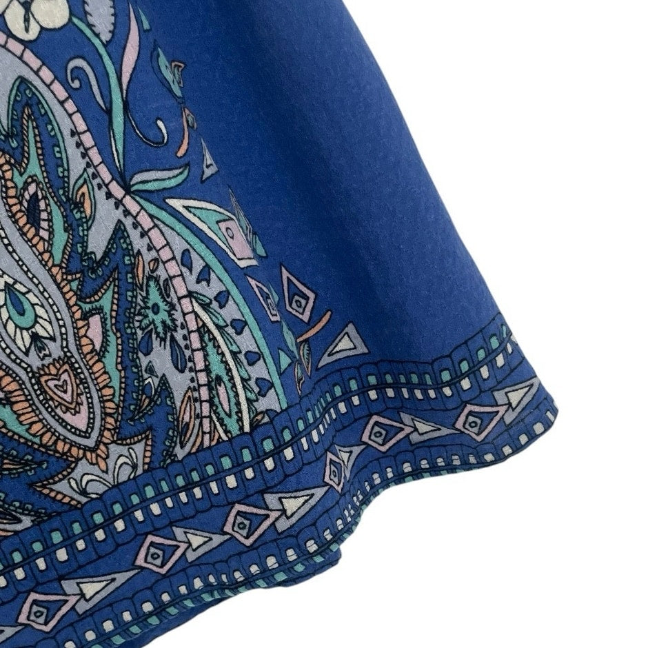 Ecote Blue Boho Open Back Mini Dress