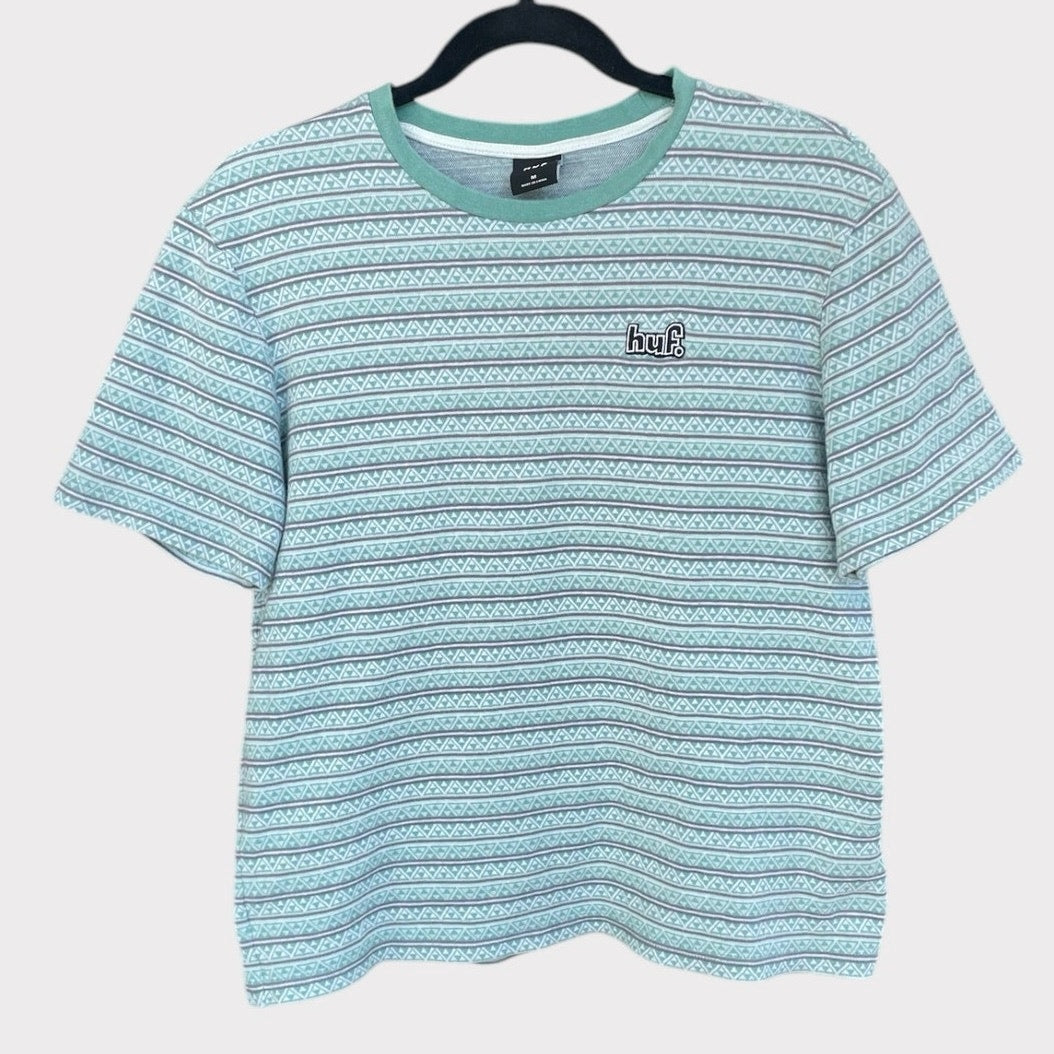 HUF Soft Turquoise Geometric Short Sleeve Top