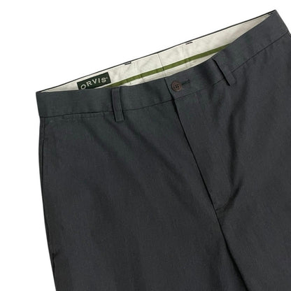 Orvis Mens Grey Cotton Dress Pants
