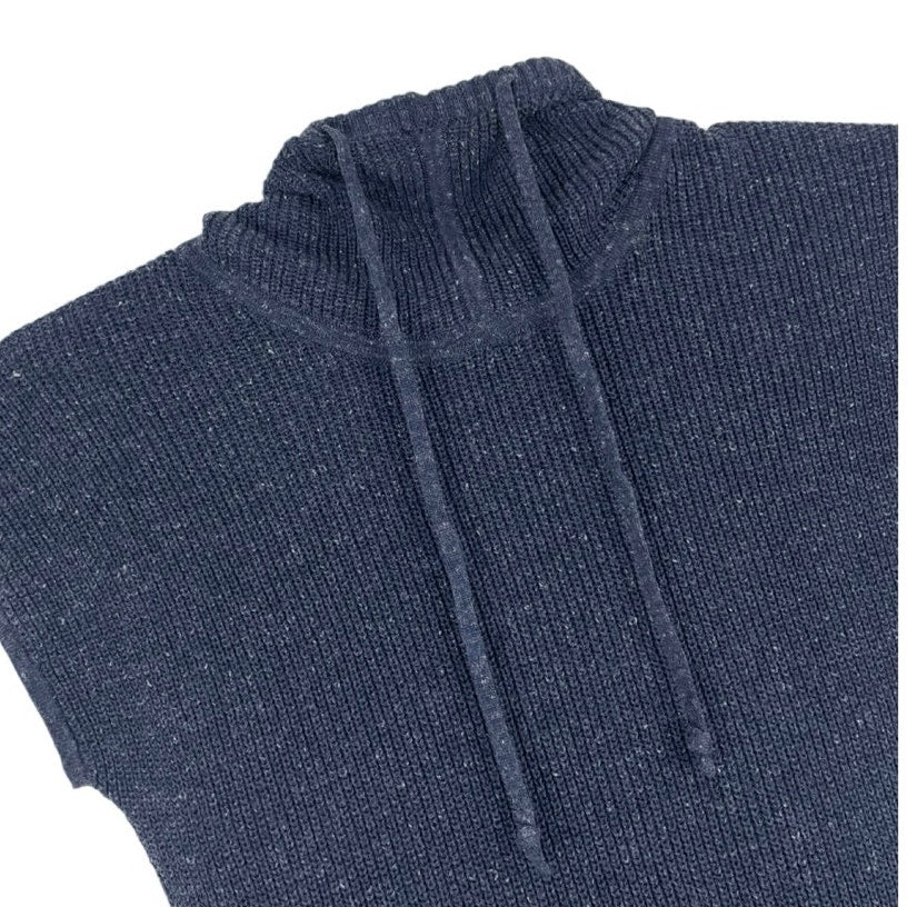 Athleta Navy Blue Soft Knit Sleeveless Hoodie