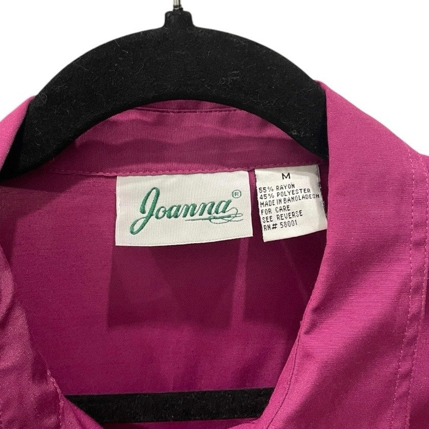 Joanna Vintage Vibrant Magenta Long Sleeve Button Down Blouse