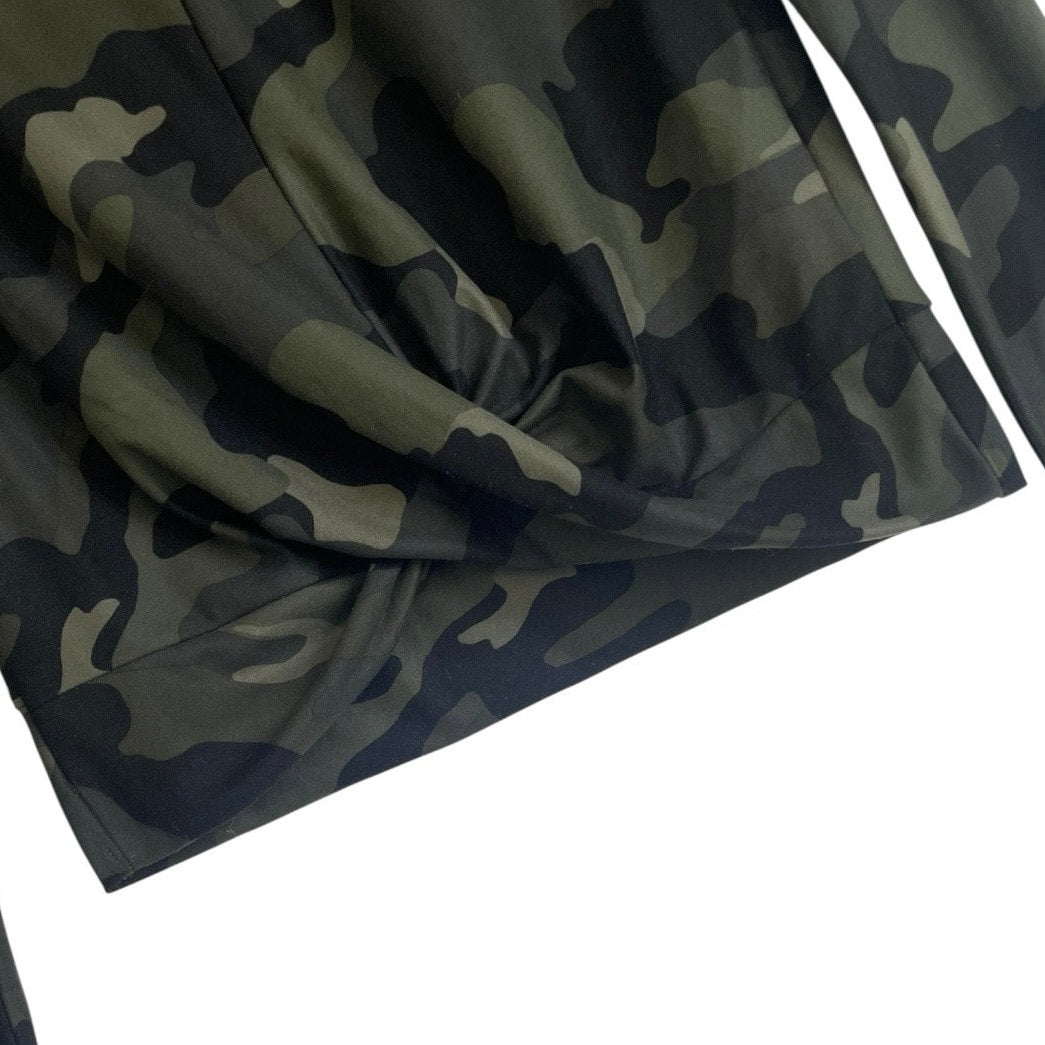 Old Navy Active Breathe On Green Camouflage Long Sleeve Faux Wrap Top