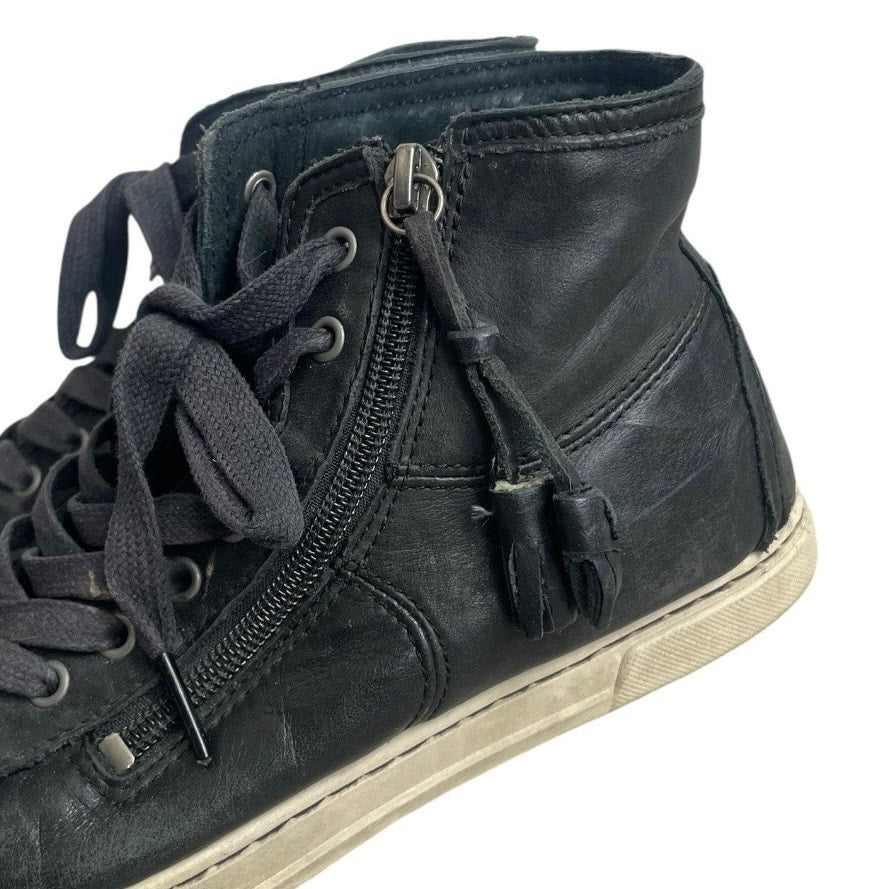 UGG Black Leather Zipper High Top Sneakers
