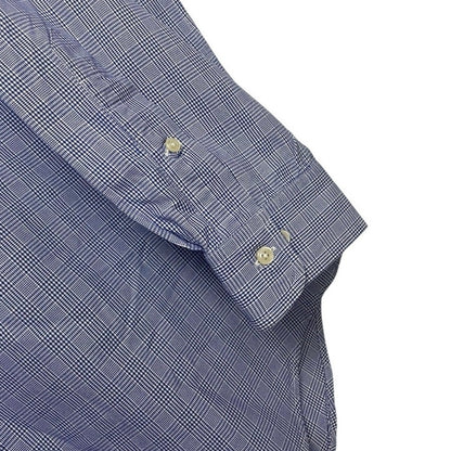 Ralph Lauren Mens Blue Glen Check Plaid Long Sleeve Button Down Shirt
