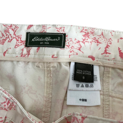 Eddie Bauer Pink & Cream Floral Denim Skirt