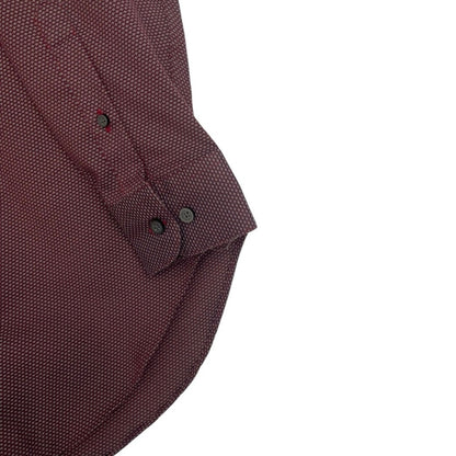 Kenneth Cole Mens Red Polka Dot Slim Fit Button Down Dress Shirt