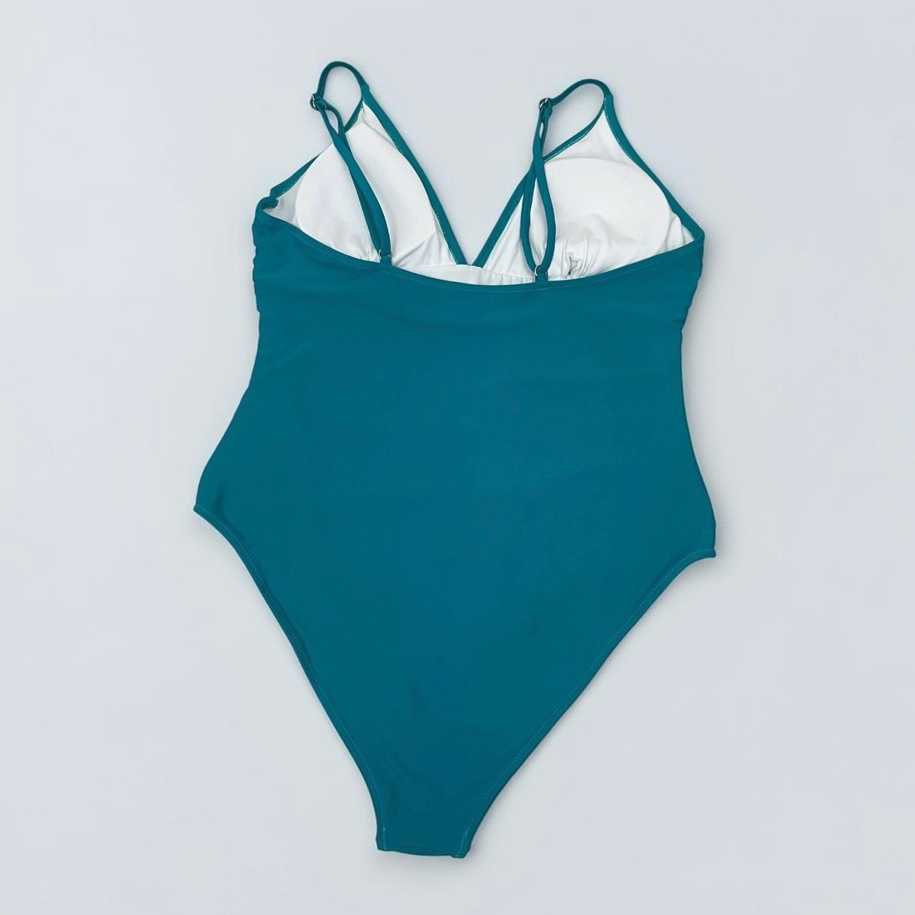 Teal Ruched One Piece Swimsuit