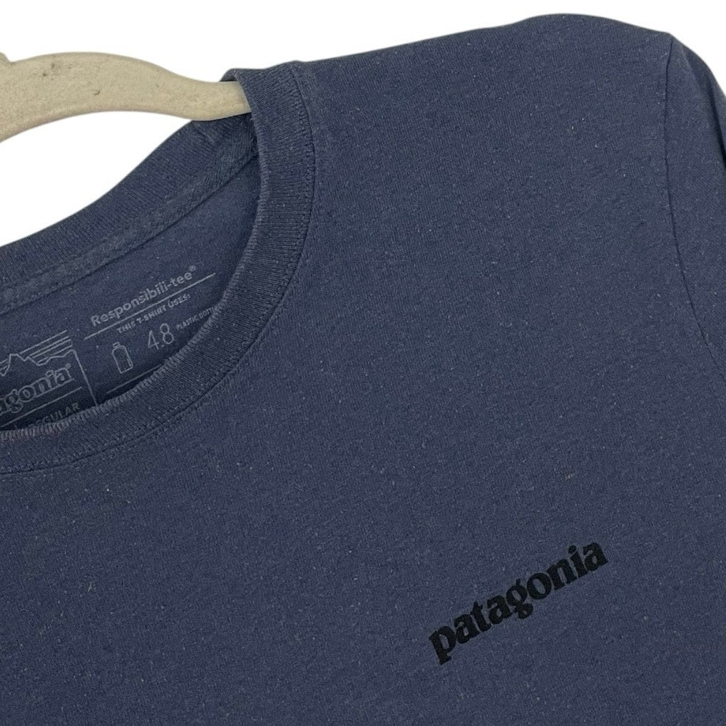 Patagonia Mens Navy Blue Fish Graphic Long Sleeve Responsibili-Tee