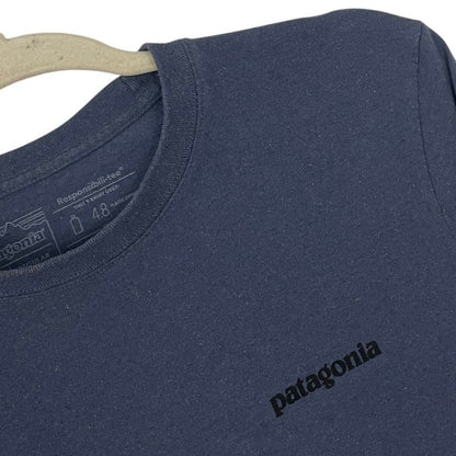 Patagonia Mens Navy Blue Fish Graphic Long Sleeve Responsibili-Tee