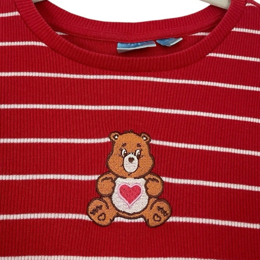 Care Bears Red & White Striped Short Sleeve Top