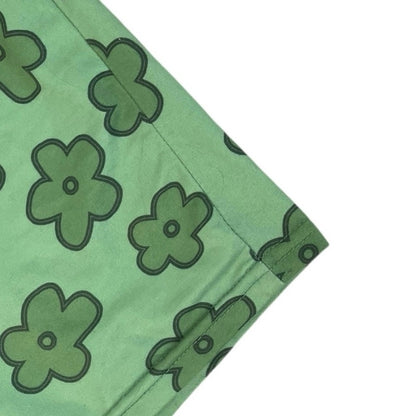 SHEIN Green 70s Flower Print Midi Bike Shorts