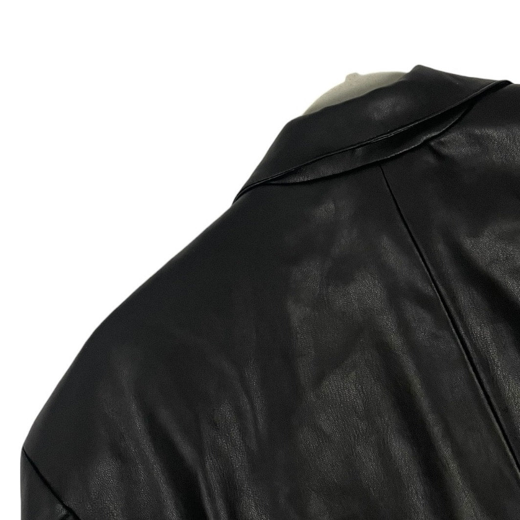 Divided by H&M Black Faux Leather Button Down Jacket