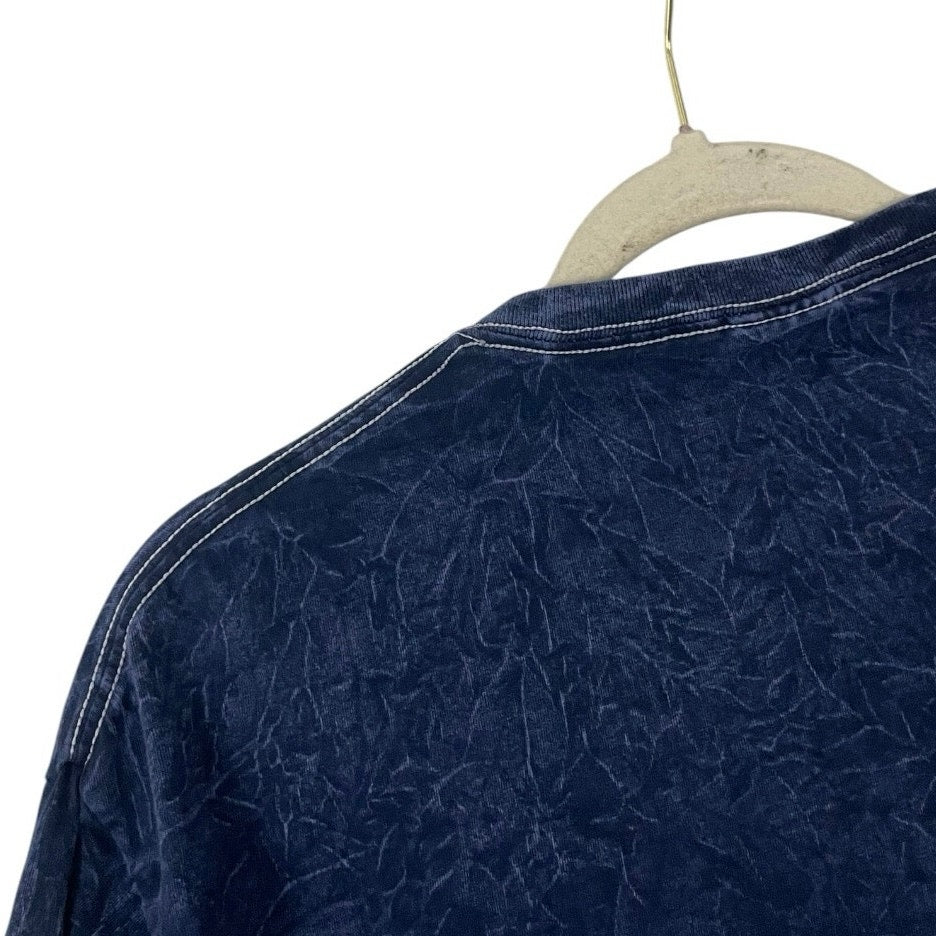 Colortone Navy Blue Acid Wash Journey Summer Stadium Tour 2024 Graphic Tee