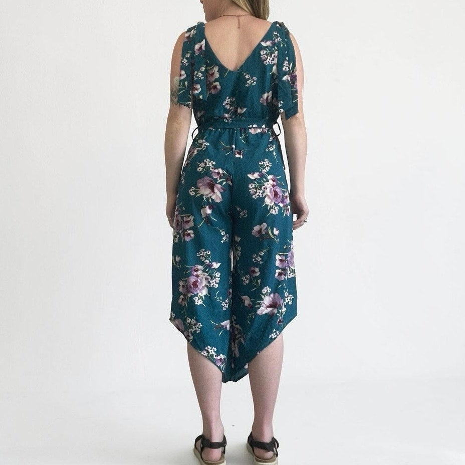 Belongsci Blue & Purple Floral Jumpsuit