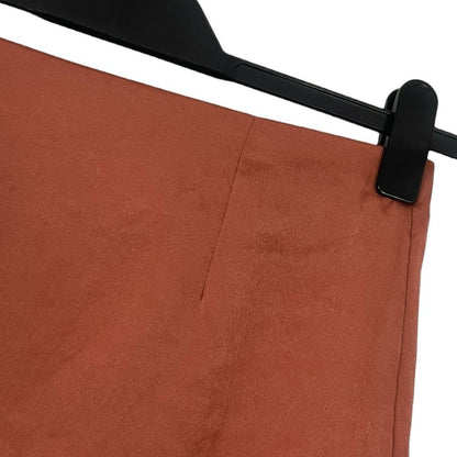 HYFVE Silky Copper Asymmetrical Midi Skirt