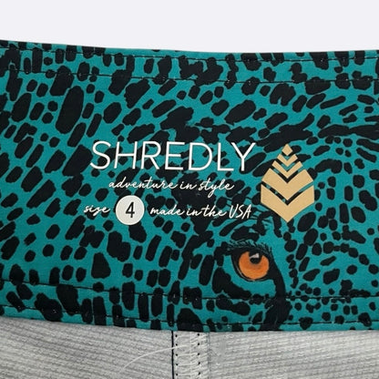 NWOT Shredly Teal Leopard Print Active Shorts