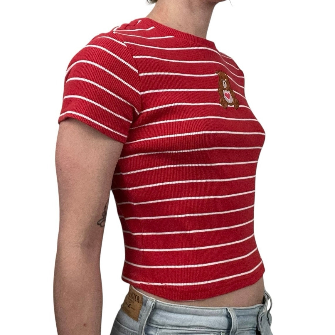 Care Bears Red & White Striped Short Sleeve Top