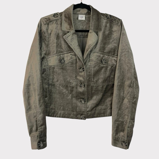 CAbi Beige Suede Button Down Jacket