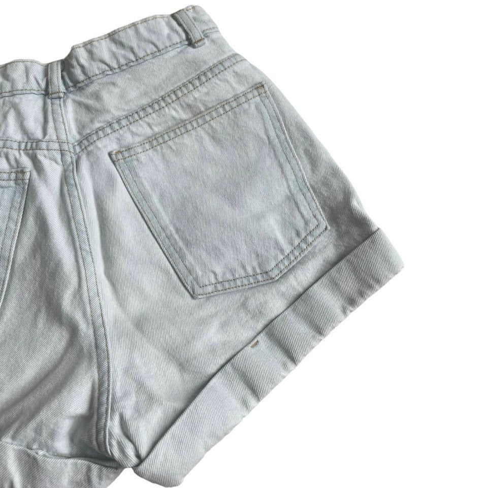 American Apparel Jeans Light Wash High Rise Denim Mini Shorts