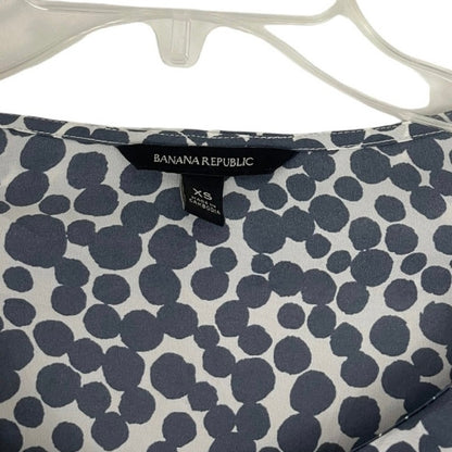 Banana Republic Blue & White Polka Dot Long Sleeve Blouse