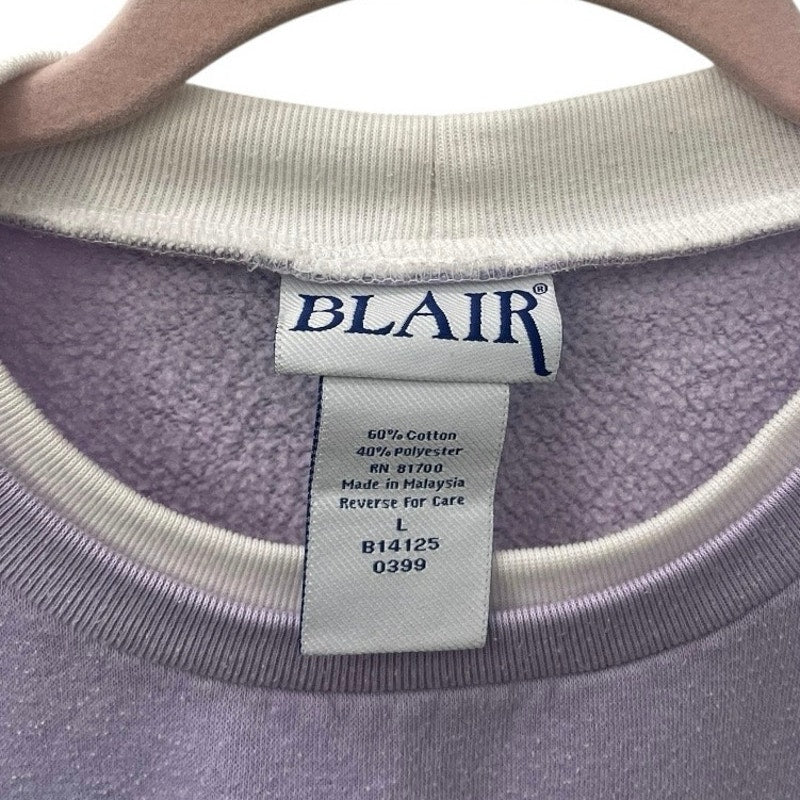 Blair Vintage Purple Butterfly Embroidered White Double Collar Sweatshirt