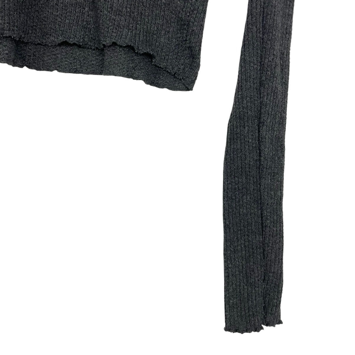 Out From Under Grey Ribbed Long Sleeve V-Neck Top