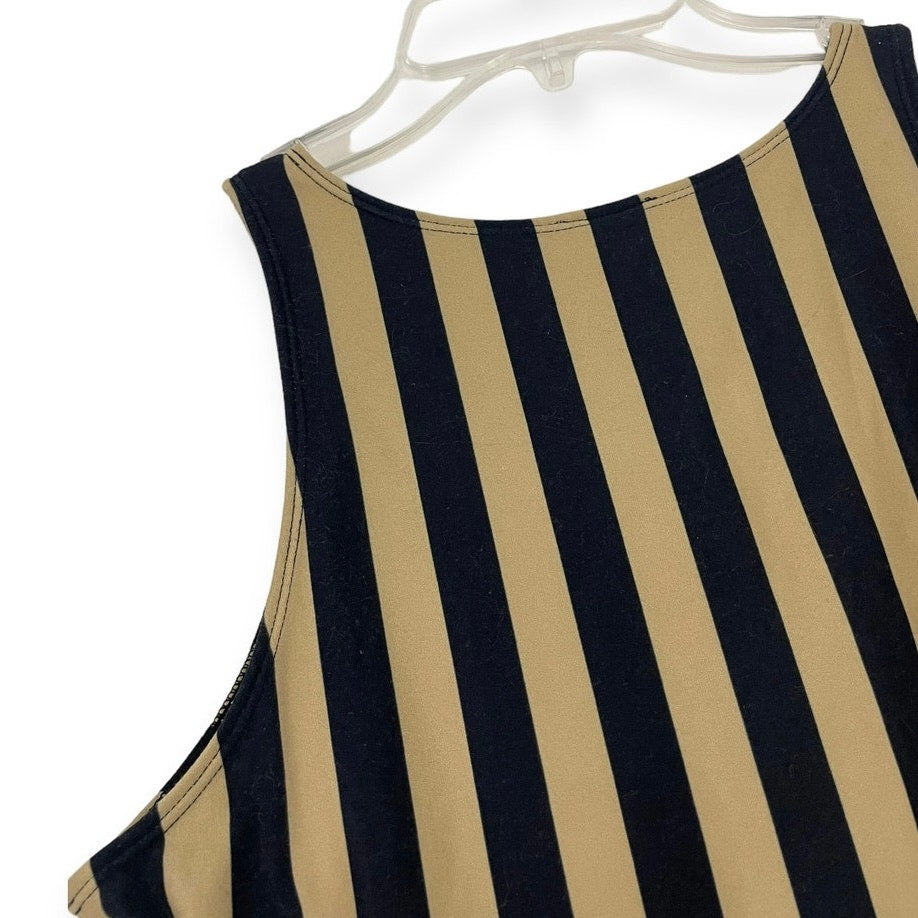 Zoozatz University of Colorado Black and Gold Striped Tank Top