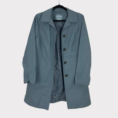 Eddie Bauer Blue Button Down Rain Jacket
