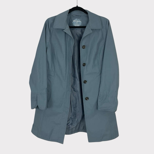 Eddie Bauer Blue Button Down Rain Jacket