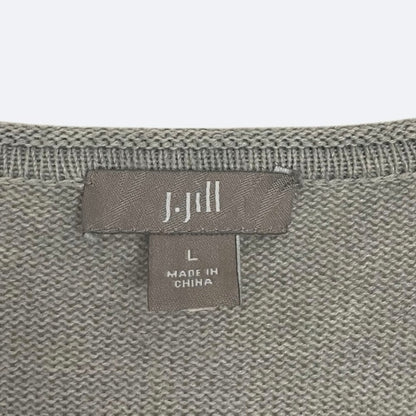 J. Jill Grey Knit Scoop Neck Long Sweater