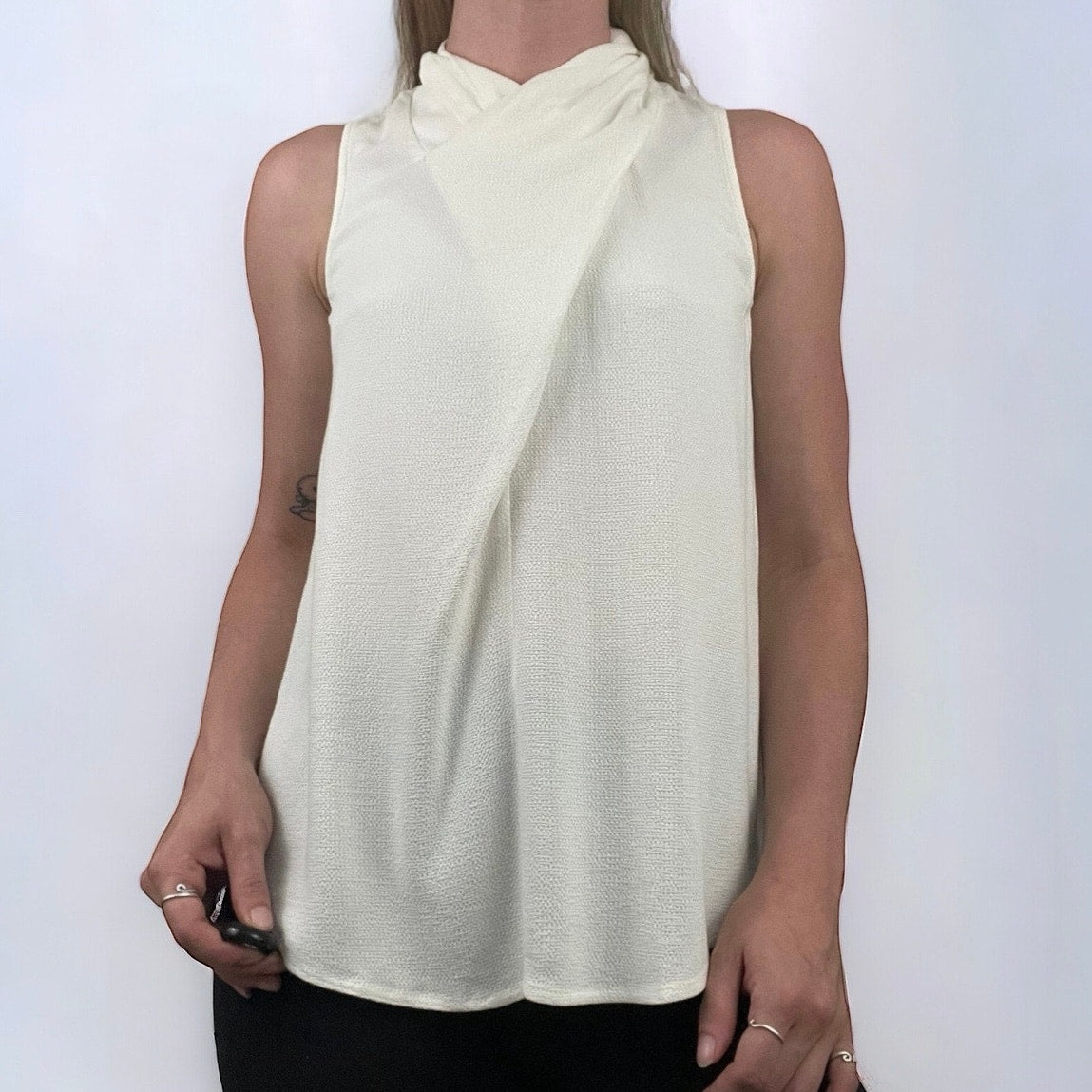 NWT Maeve by Anthropologie Ivory Button Down Back Tank Top Blouse