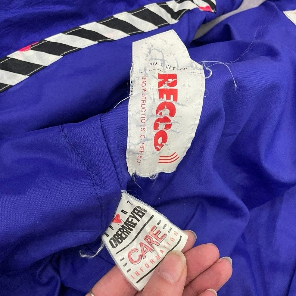 Obermeyer Vintage 90s Blue One-Piece Ski Thinsulate + RECCO Masquerade Snowsuit