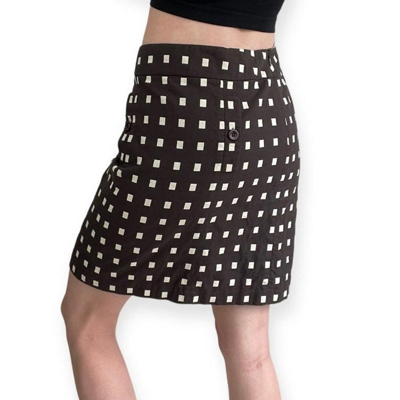 Ann Taylor Petites Brown Retro Vintage Pencil Mini Skirt