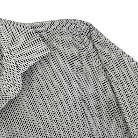 Kenneth Cole Mens Grey Dot Print Button Down Dress Shirt