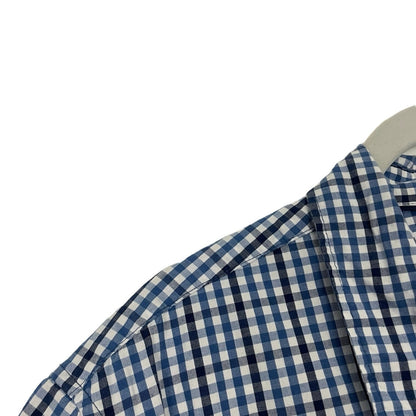 GAP Mens Blue Plaid Short Sleeve Button Down Shirt