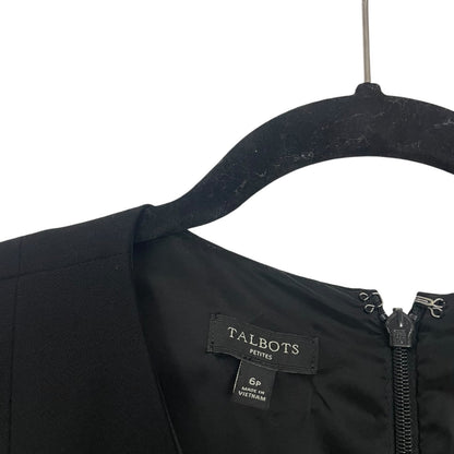 Talbots Petites Black A-Line V-Neck Dress