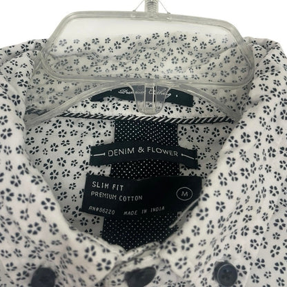 Denim & Flower Mens Floral Button Down Slim Fit Dress Shirt