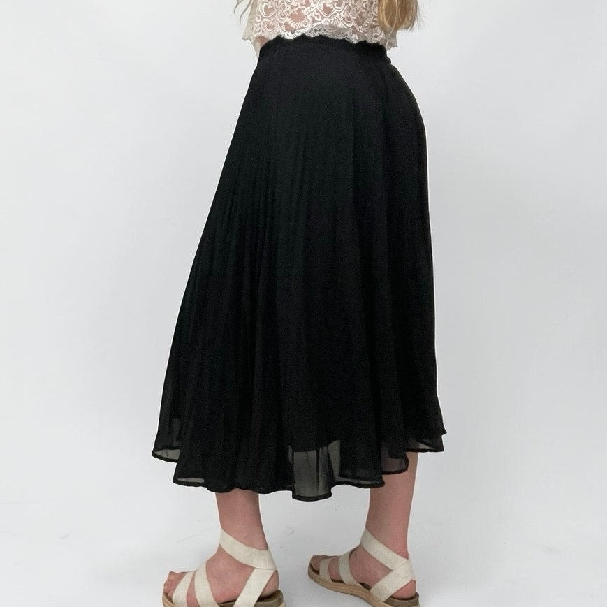 A New Day Black Pleated Maxi Skirt