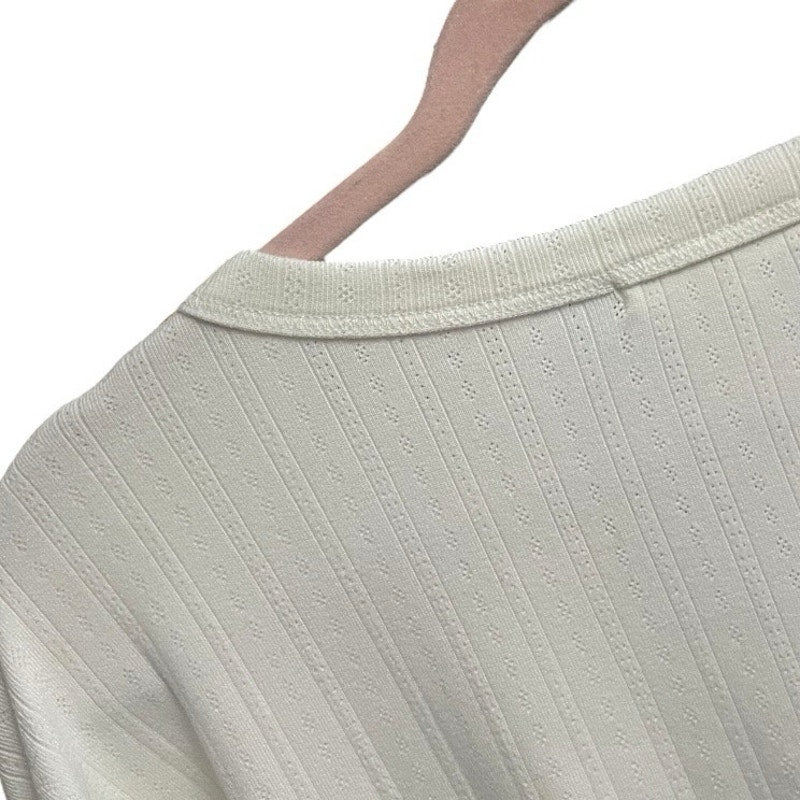 Z Supply Cream V-Neck Ribbed Sweater