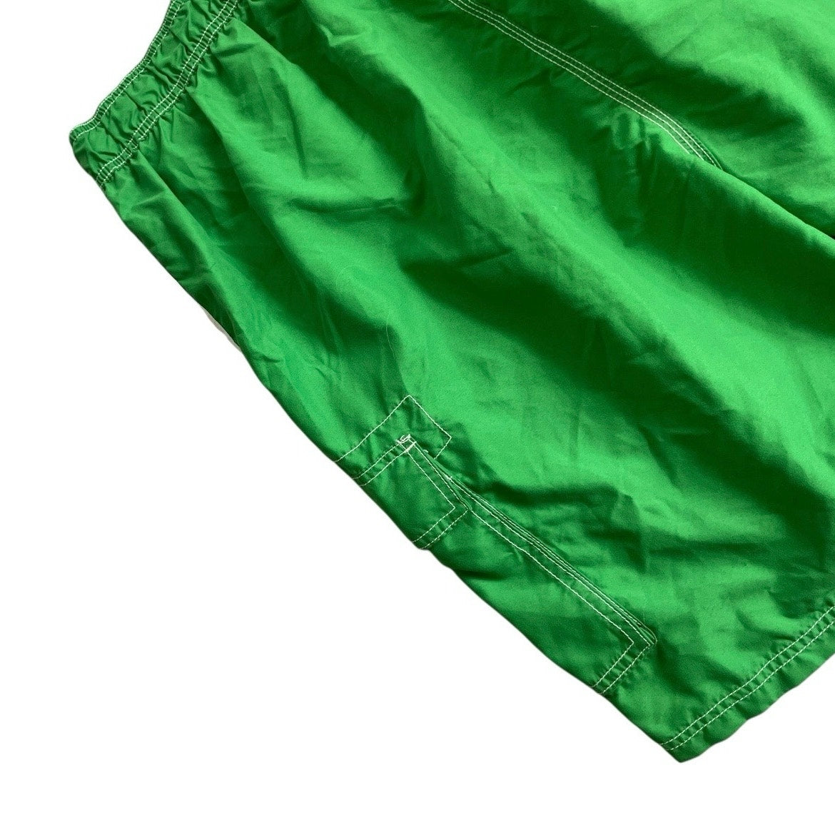 Kanu Surf Mens Green & White Stripe Swim Trunks