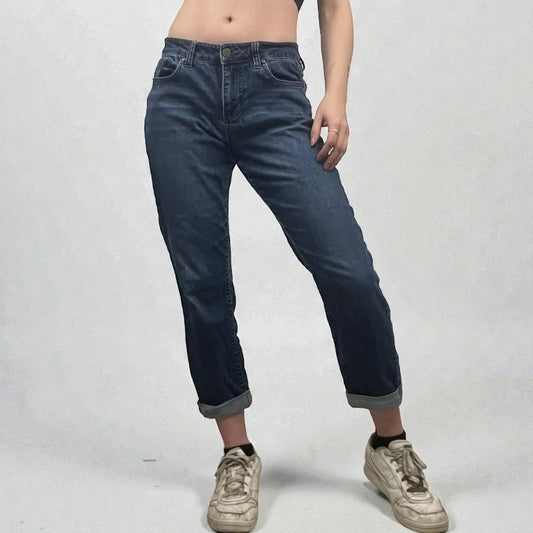 Liverpool Vintage Super Dark Cuffed Boyfriend Jeans