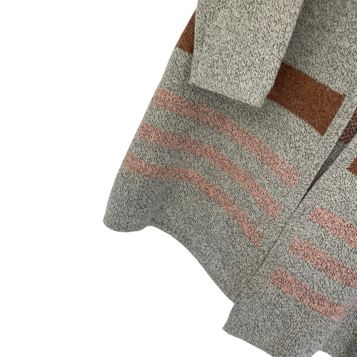 Emory Park Neutral Striped Hooded Knit Cardigan Sweater