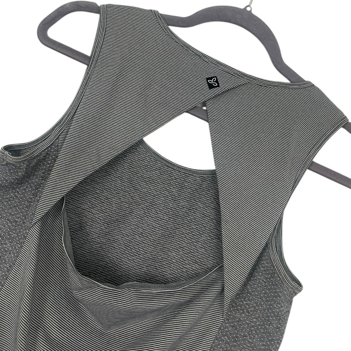 PrAna Athletic Grey Cutout Open Back Active Tank Top
