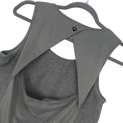 PrAna Athletic Grey Cutout Open Back Active Tank Top