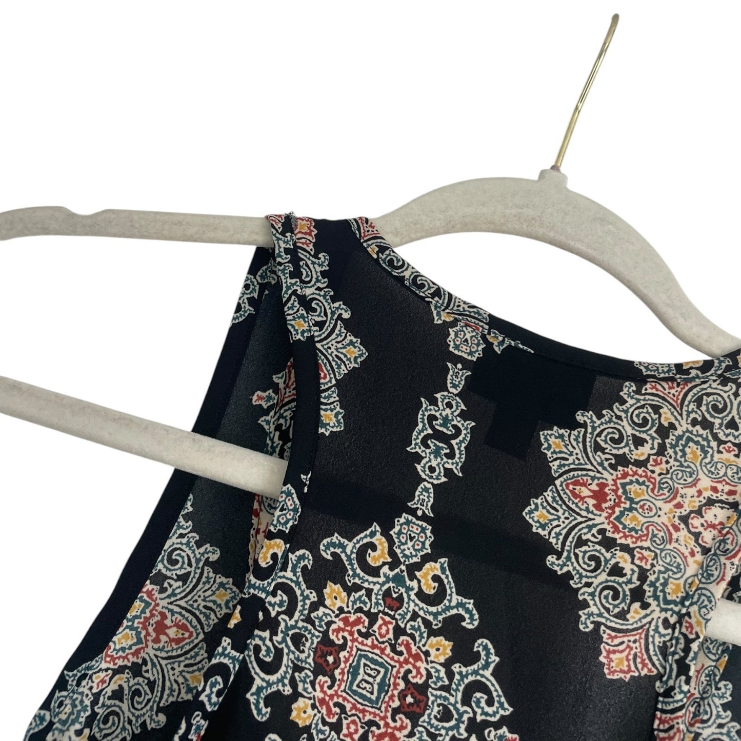 Mossimo Sheer Black Medallion Print Boho Tank Top
