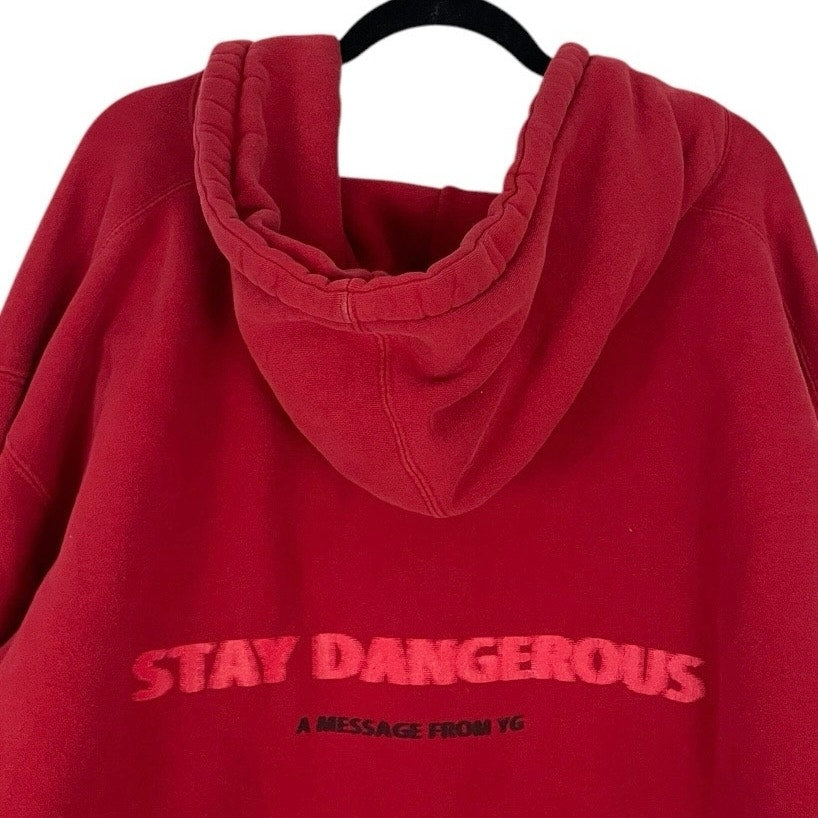 Stay Dangerous A Message From YG Red Distressed Hoodie