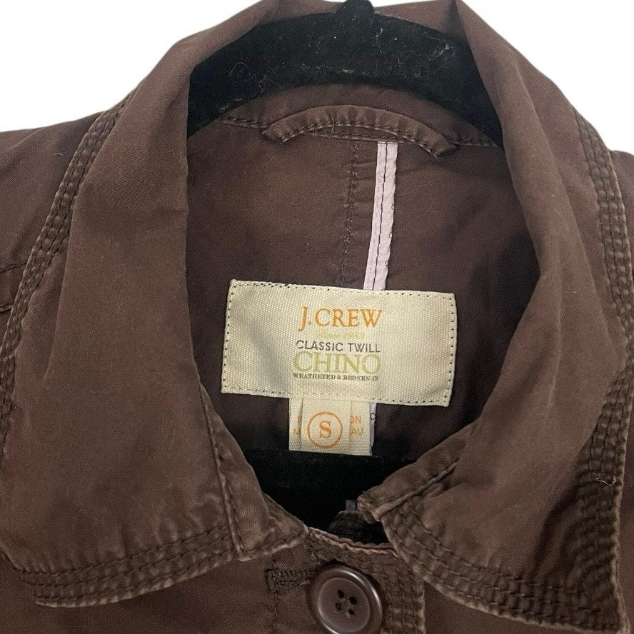 J. Crew Classic Twill Chino Brown Denim Button Down Jacket