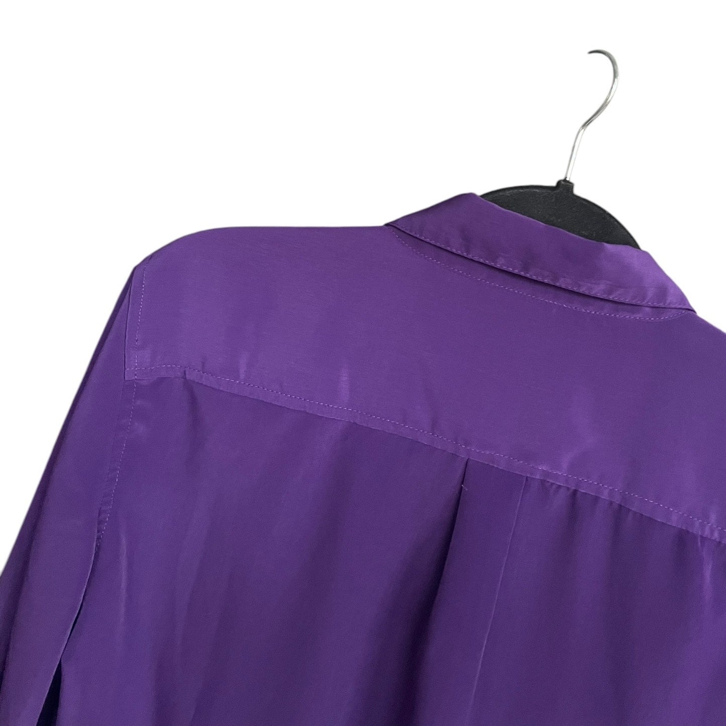 Central Park West New York Purple Long Sleeve Button Down Blouse