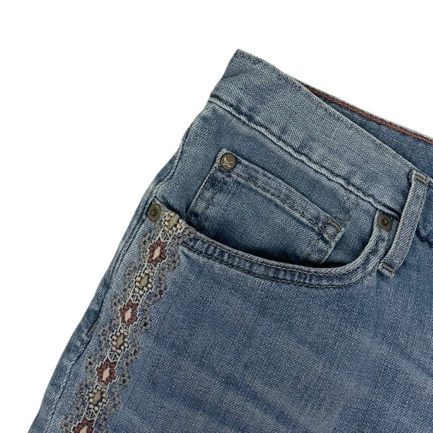 Eddie Bauer Embroidered Cuffed Denim Boyfriend Mini Shorts