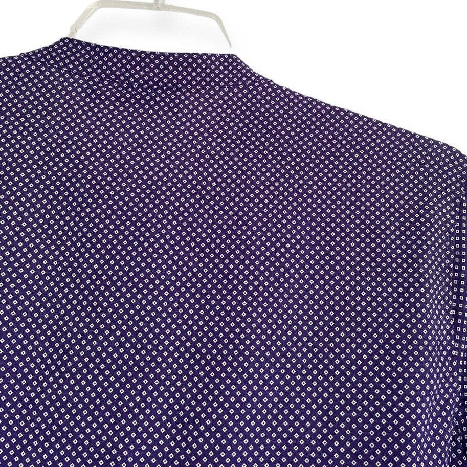 Apt. 9 Purple Patterned Button Down Long Sleeve Blouse